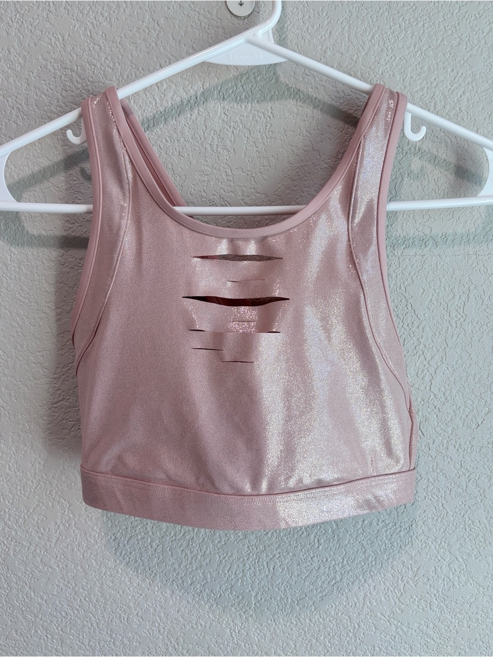 PINK Victoria’s Secret Ultimate Pink Sports Bra W/ Front Slash Cuts Size Small